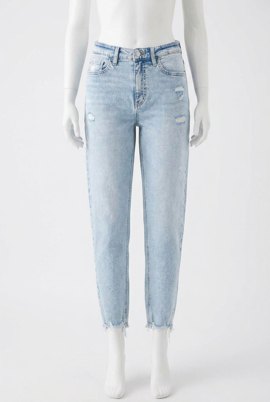 NEW FLYING MONKEY super high rise barrel leg jeans in sweet nothing